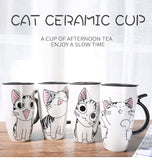 Cute Ceramics Coffee Mug With Lid