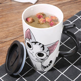 Cute Ceramics Coffee Mug With Lid